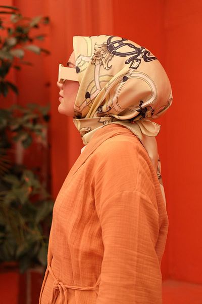 Silk Home Μεταξωτό κασκόλ Twill - Μοτίβο ζώνης