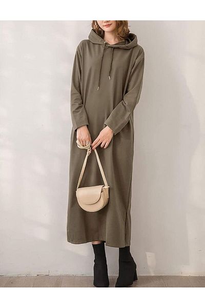 ARDSU Basic Maxi Φόρεμα - Μακρύ μανίκι με κουκούλα και τσέπες