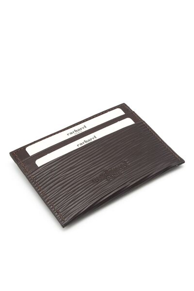 Cacharel Δερμάτινη θήκη πιστωτικής κάρτας - Brown A.Shell 1983A4K