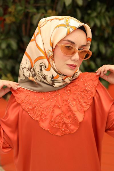 Silk Home Μεταξωτό κασκόλ Twill - Μοτίβο ζώνης
