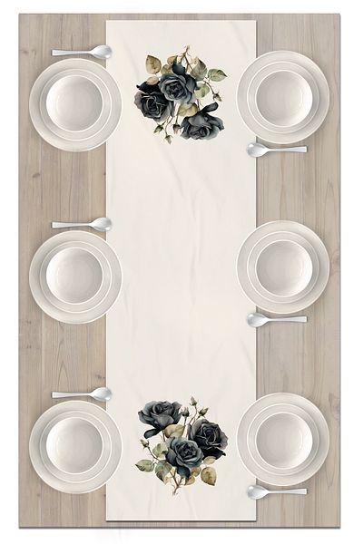 Bertille Home Flower Series 140x40 Cm Digital Printed Runner