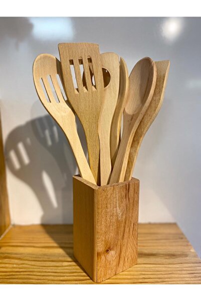 özekim 7 Parça Kutulu Mutfak Ahşap Kayın Kaşık Seti Gürgen Kutulu Kaşık Seti ...