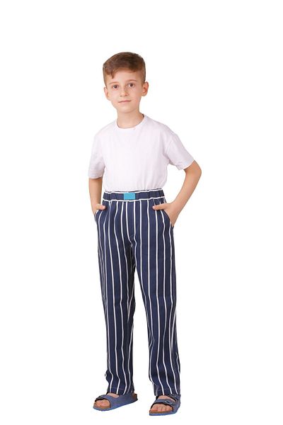 Butik Unisex Navy Blue Striped Children's Trousers/Pajamas