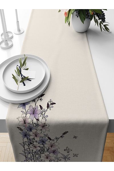 Bertille Home Σειρά λουλουδιών 140x40 cm Digital Printed Runner