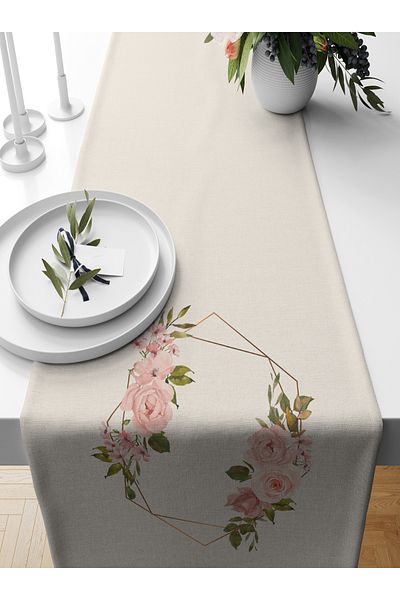 Bertille Home Σειρά λουλουδιών 140x40 cm Digital Printed Runner
