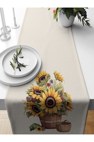 Bertille Home Flower Series 140x40 Cm Digital Printed Runner