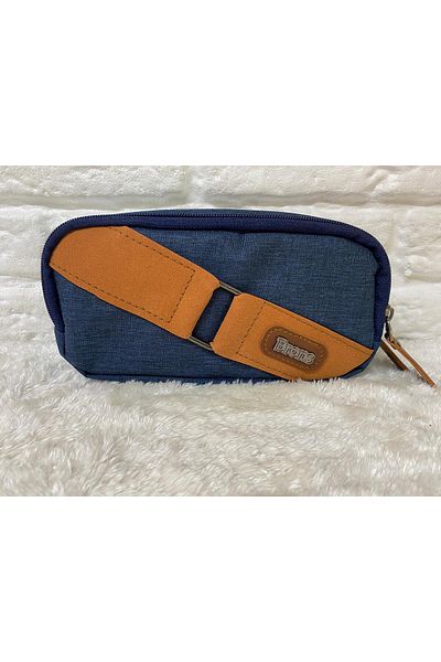 Brons Double Eyed Buckle Denim Pencil Bag