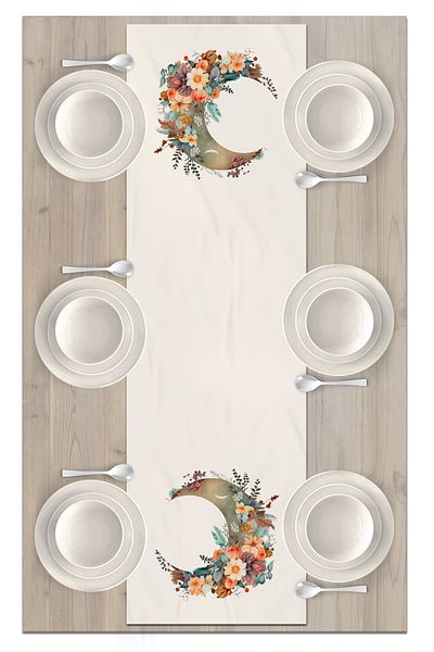 Bertille Home Flower Series 140x40 Cm Digital Printed Runner
