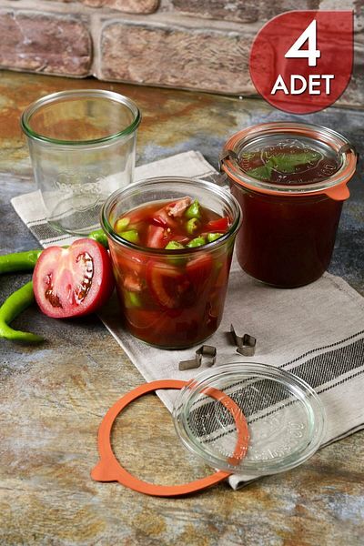 Weck 580 Ml Glass Storage Jar Set (4 Pieces)