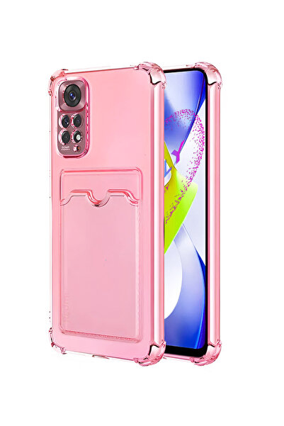 Molly Xiaomi Redmi NOTE 11 PRO İçin Pembe Kart Cepli Şeffaf Silikon KIlıf
