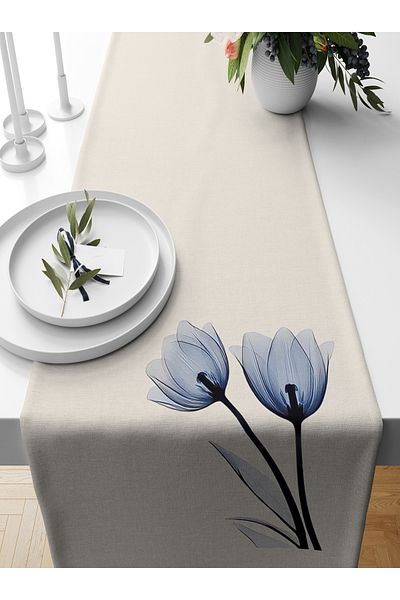 Bertille Home Flower Series 140x40 Cm Digital Printed Runner