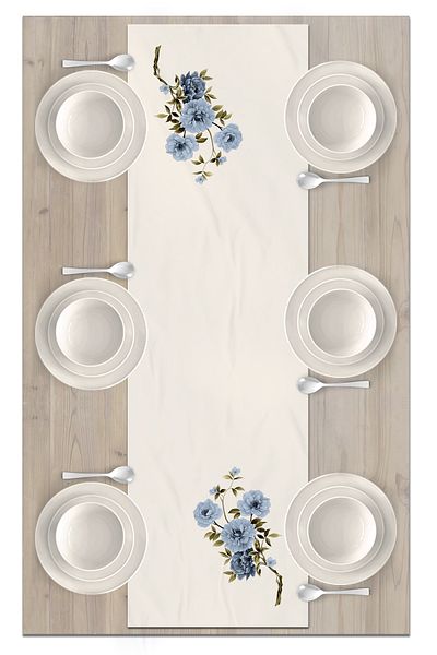 Bertille Home Flower Series 140x40 Cm Digital Printed Runner