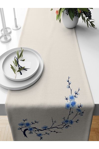 Bertille Home Σειρά λουλουδιών 140x40 cm Digital Printed Runner