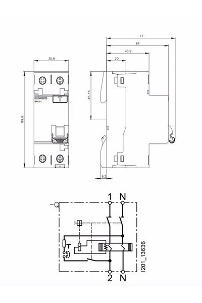 Cata CT-9640 40 Ampere 30 mA Residual Current Relay Monophase