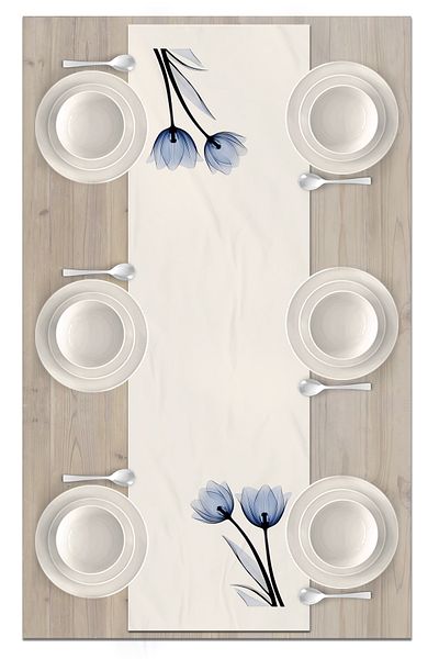Bertille Home Flower Series 140x40 Cm Digital Printed Runner