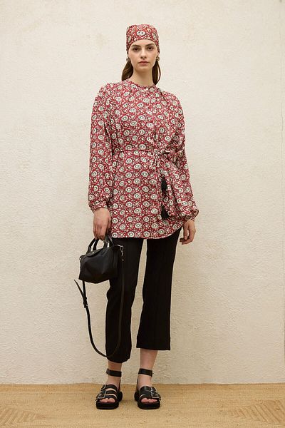 Manuka Viskose-Tunika mit Bloom-Muster