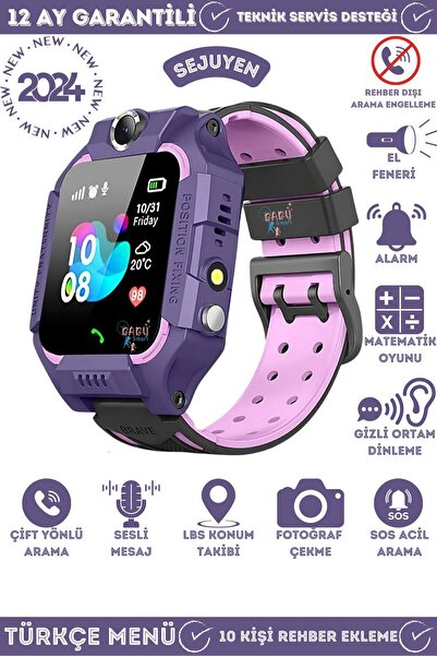 Sejuyen Lbs Konumlu Akıllı Çocuk Takip Saati Sim Kartlı Arama Kameralı, Gizli...