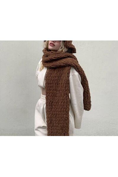 AidaAstrid Puffy Hand Knitted Scarf (60 Different Color Options)