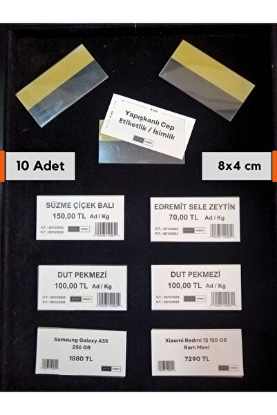 Şeffaf Etiket 10 komada providnih sjajnih nalepnica - 8x4 cm PVC zaštita Sa d...