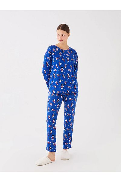 LC Waikiki LCW Young - Crew Neck and Friends Printed Long Sleeve Women's Pajamas Set