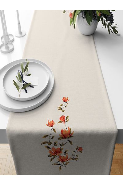 Bertille Home Flower Series 140x40 Cm Digital Printed Runner