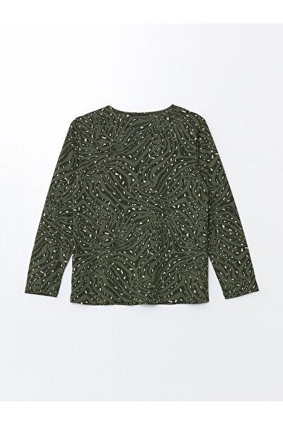 LC Waikiki LCW Long Sleeve Print Crew Neck Women's Blouse