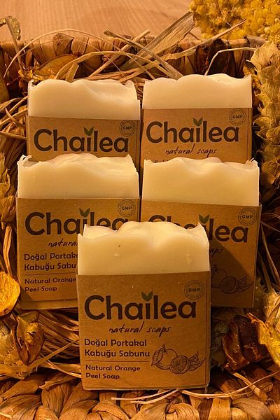Chailea صابون قشر البرتقال الطبيعي مصنوع يدويًا 100 جرام 5 عبوات