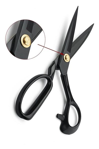 ŞEHRİMOSTARKIRK1 28cm Stainless Steel Sharpenable Professional Black Tailor Scissors - in A-275 Custom Box