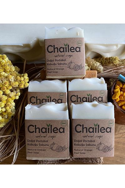 Chailea صابون قشر البرتقال الطبيعي مصنوع يدويًا 100 جرام 5 عبوات