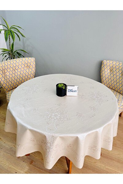 LİMAY 1. Față de masă rotundă de lux din PVC de calitate - lux decorativ șters