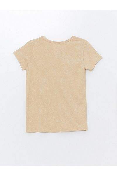 LC Waikiki LCW Damen-T-Shirt – Rundhalsausschnitt, bedruckt, kurze Ärmel