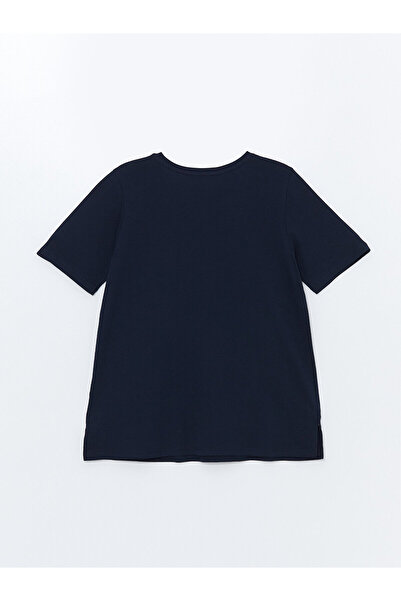 LC Waikiki LCW női póló - szűk nyakú, nyomott, rövid ujjú