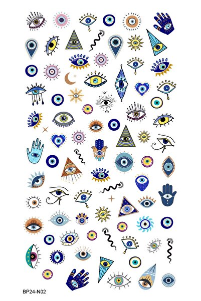 BP Tattoo Tırnak Dövmesi Nazar Boncuklu Tattoo Nail Art Sticker
