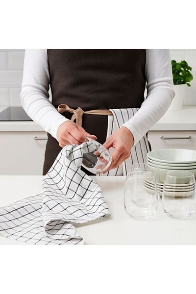 IKEA 4-Piece Kitchen Hand Towels Meridyendukkan White-gray Cotton 45x60 Cm 4pcs Drying Cloth