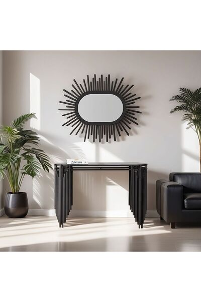 ZELENSA SİYAH DRESUAR SETİ AYNALI ANTRE TAKIM MAT 120CM EKONOMİK FİYAT
