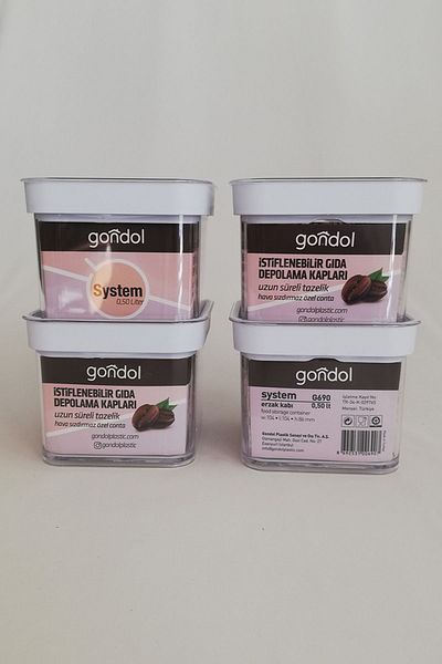 adresiburasi System G690 Storage Container 0.50Lt Set of 4
