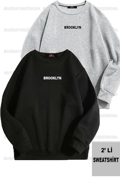 EFFRENATU Φούτερ Brooklyn Printed Unisex Oversize με κουκούλα