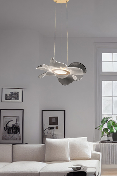 burenze Modern Wind Rose Led Sarkıt Avize Gold Gövde Gün Işığı Büyük Boy 45 CM Çap