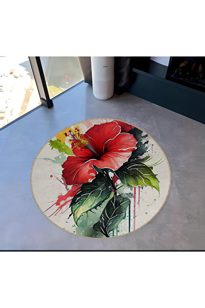 Rugs Modern Halı سجادة ميرا دائرية ذات مظهر مائي وديكور حديث مع تفاصيل زهور 5523