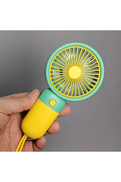 EN SİGA İpli El Fanı Papatyalı Model Şarjlı Fan Vantilatör Serinletici Taşınabilir