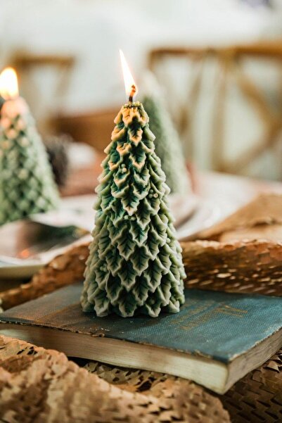 ÇAĞATÖLYE Silikon Kalıp Yeni Yıl Noel Çam Ağacı Biblo Mum Silikon Kalıbı