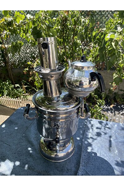 Sultan Sedir Krom Çelik Semaver 4,5 Lt - 16 No Demlik Dâhil – Amasya Semaveri...