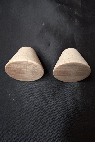 Konur Store 2 Adet Doğal Ham Ahşap Gürgen (KAYIN AĞACI) 40mm Mobilya Konik-dü...