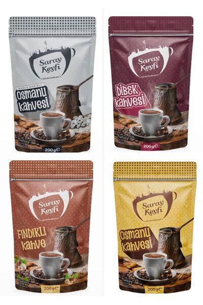 SARAY KEYFİ Damla Sakızlı Kahve 200 gr Dibek Kahvesi 200 gr Fındıklı Kahve 20...