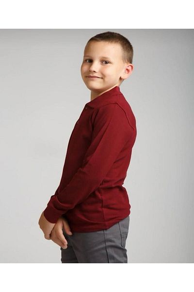 Ümiteks world of clothes Tricou școlar cu mânecă lungă cu gât polo - 100% bumbac