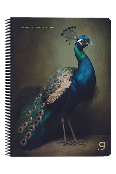 Gıpta Natura Spiral - 17x24 80 Sheets Checked Cardboard Cover Notebook
