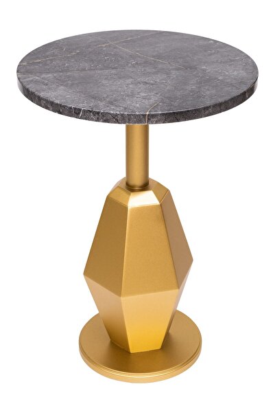 Gold Design Tekli Mantar Prizma Yan Sehpa Mdf Mermer Desenli Gold 55 cm GD-MP...