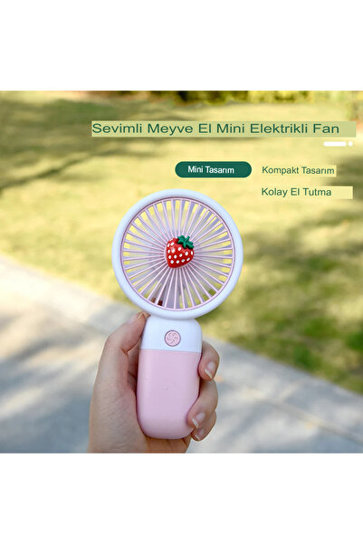 EN SİGA Meyveli Masa Standlı Model Şarjlı El Fanı Serinletici Taşınabilir Fan