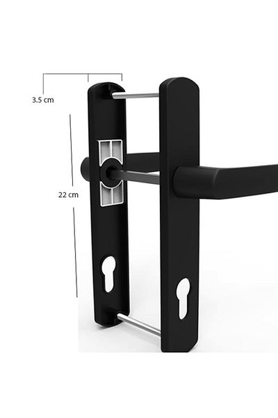Kenet Ticaret Pimapen Black Aluminum Cylinder PVC Door Handle - 85/35
