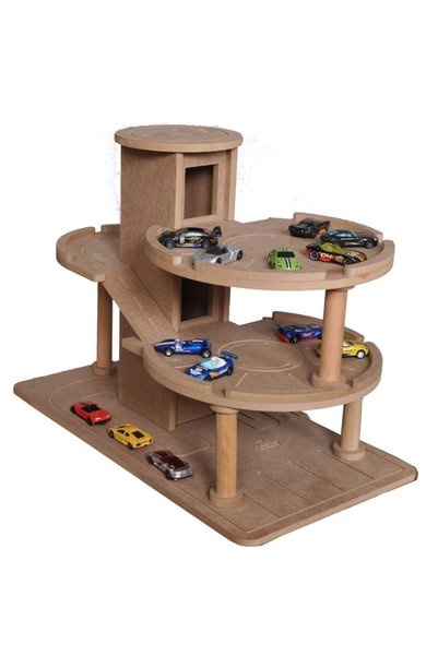 hedefixtoys موقف سيارات خشبي ممتع للأطفال
